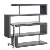 Raceloma Clear Glass, Gray & Chrome Finish Writing Desk Model 93181 By ACME Furniture